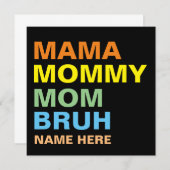 MAMA MAMA MAMA MAMA BRUH CUSTOM KAART (Voorkant / Achterkant)
