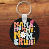 Mama Mama Moeder Bruh Groovy Moederdag Sleutelhanger (Voorkant)