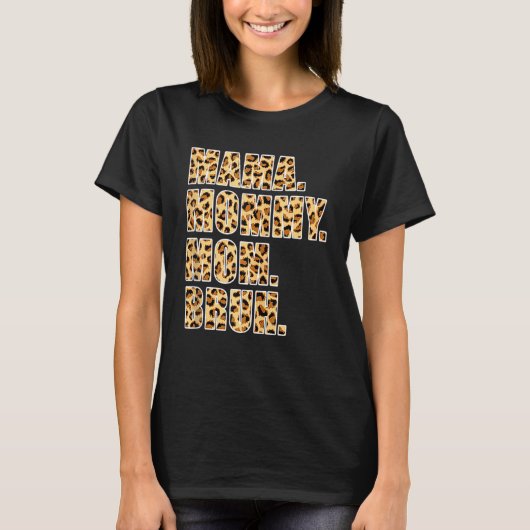 Mama Mama Moeder Bruh Mama Jongen Mam Luipaard T-shirt (Voorkant)