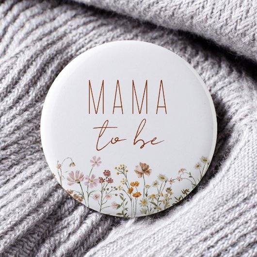 Mama Mama om Wildflower Baby shower te zijn Ronde Button 5,7 Cm