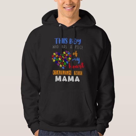Mama Mama Piece Boy Puzzle Autism Awareness Hoodie (Voorkant)