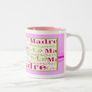 Mama/Mamacita Two-Tone Pink & Green Mok