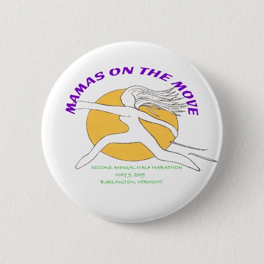 MAMA MARATHON LOGO RONDE BUTTON 5,7 CM (Voorkant)