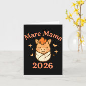 Mama Mare 2026 Fire Horse Matching Cute Funny Mate Kaart (Gele Bloem)