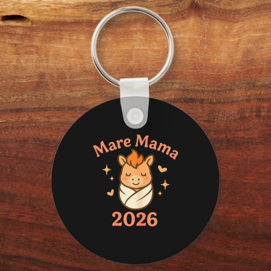Mama Mare 2026 Fire Horse Matching Cute Funny Mate Sleutelhanger (Voorkant)