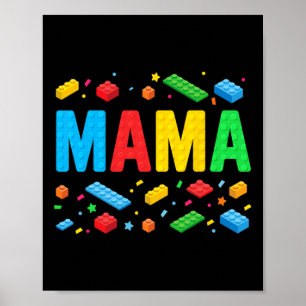 Mama Master Builder Bouwstenen blokken Grappig M Poster