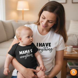 Mama & Me bijpassende "Mama's Alles" Pasgeborene Romper