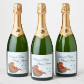Mama & Me Otter Baby shower Champagne Sparkling Wijnetiket (Flessen)