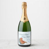 Mama & Me Otter Baby shower Champagne Sparkling Wijnetiket (Voorkant)