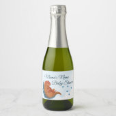 Mama & Me Otter Baby shower Mini Champagne Sparkling Wijnetiket (Voorkant)