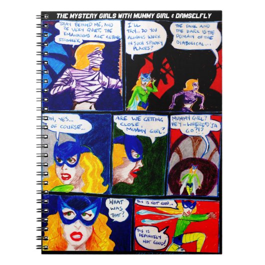 Mama Meisje & Damselfy Comic Book Art Notitieboek (Voorkant)