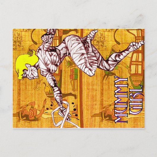 Mama Meisje Macabre Meesteres van Mysterie Briefkaart (Voorkant)