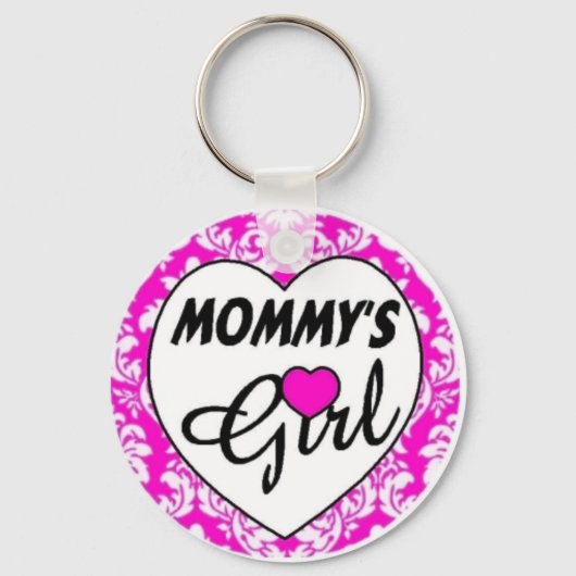 mama meisje. Roze Sleutelhanger (Voorkant)