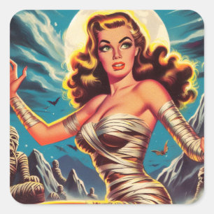 mama meisje vierkante sticker