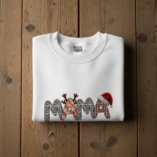 Mama Merry Christmas Leopard & Plaid Holiday Shirt