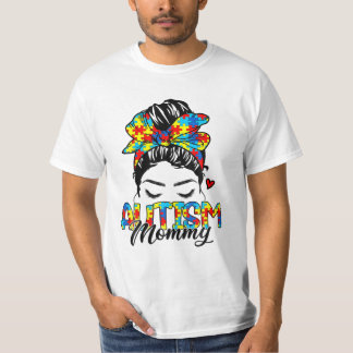 Mama Messy Bun Autisme T-shirt