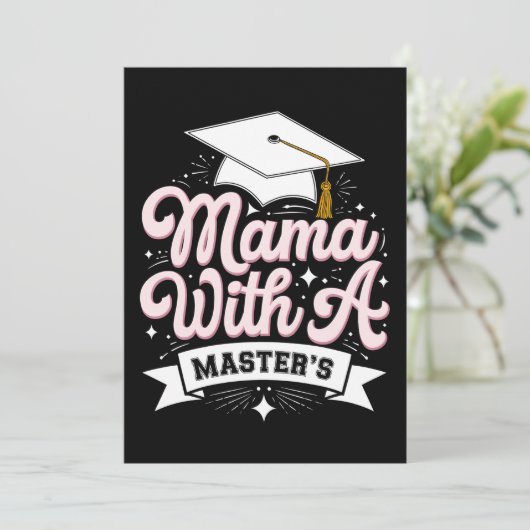 Mama met een Master's Degree Afstuderen Mama Kaart (Staand voorkant)