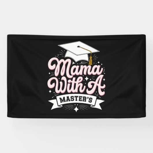 Mama met een Master's Degree Afstuderen Mama Spandoek (Horizontaal)