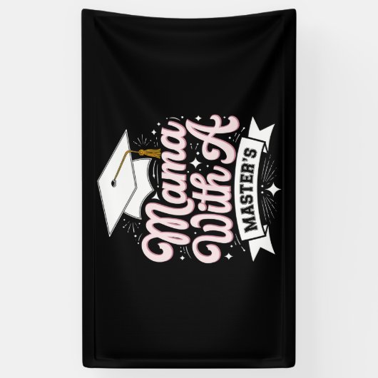 Mama met een Master's Degree Afstuderen Mama Spandoek (Verticaal)