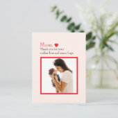 "Mama" met Hart & Aangepaste Bericht - Briefkaart (Staand voorkant)