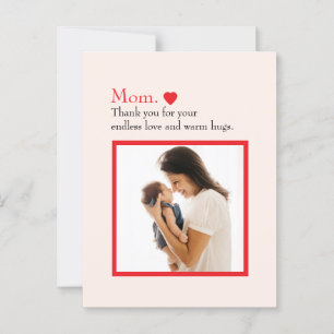 "Mama" met Hart & Aangepaste Bericht - Briefkaart