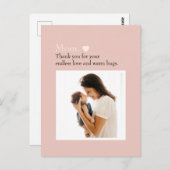"Mama" met Hart & Aangepaste Bericht - Briefkaart (Voorkant / Achterkant)