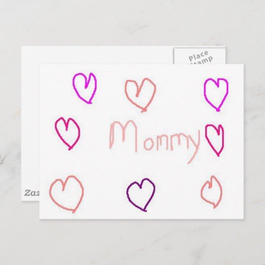 mama met hart briefkaart (Voorkant / Achterkant)