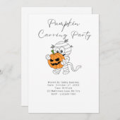 Mama met Jack-O' Lantern Pumpkin Carving Party Kaart (Voorkant / Achterkant)