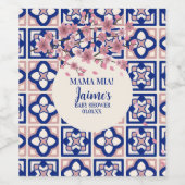 Mama Mia Baby Shower Cherry Blossoms Wijn Etiket (Enkel label)