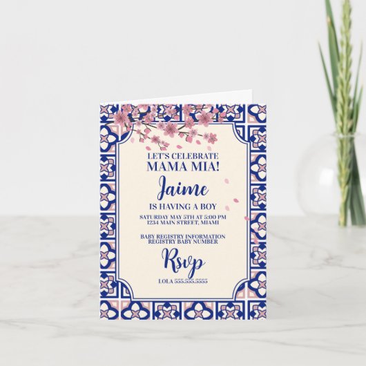Mama Mia Baby Shower Kersenbloesem (Voorkant)