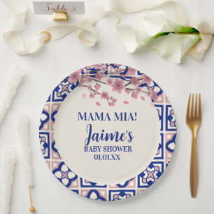 Mama Mia Baby Shower Kersenbloesem Papieren Bordje