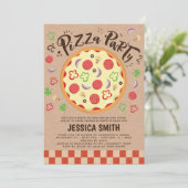 Mama Mia Faux Kraft Pizza Party Baby shower Kaart (Staand voorkant)