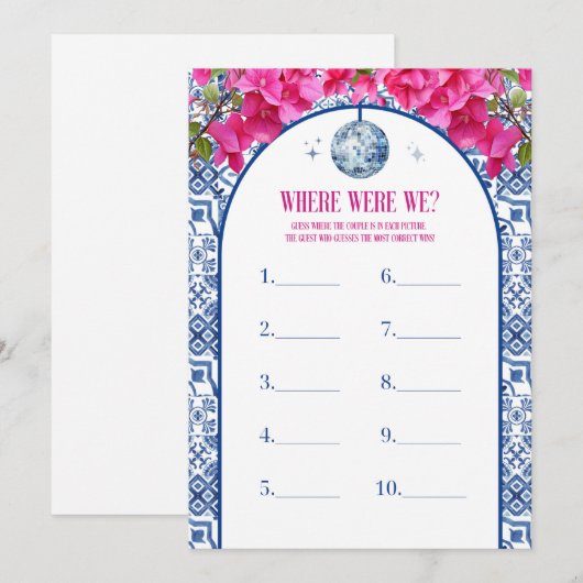 Mama Mia Hen Party Waar waren we Game Kaarten (Voorkant / Achterkant)