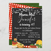 Mama Mia Italiaans dinerfeest uitnodiging (Voorkant / Achterkant)