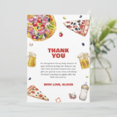 Mama Mia Italian Pizza Beer Pacifier Baby shower Bedankkaart (Staand voorkant)
