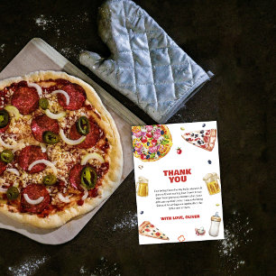 Mama Mia Italian Pizza Beer Pacifier Baby shower Bedankkaart