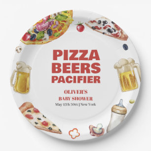 Mama Mia Italian Pizza Beer Pacifier Baby shower Papieren Bordje