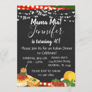 Mama Mia Italy Dinner Party Invitation Kaart