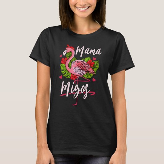 Mama Migos Schattig Flamingo Moeder Moederdag T-shirt (Voorkant)