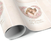 Mama — Mijn eerste thuis | Moeder & dochter bloemm Cadeaupapier (Rol Hoek)