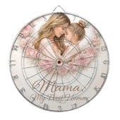 Mama — Mijn eerste thuis | Moeder & dochter bloemm Dartbord (Voorkant)