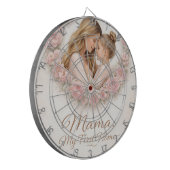 Mama — Mijn eerste thuis | Moeder & dochter bloemm Dartbord (Voorkant Links)