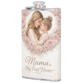 Mama — Mijn eerste thuis | Moeder & dochter bloemm Heupfles (Links)