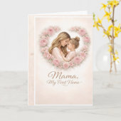 Mama — Mijn eerste thuis | Moeder & dochter bloemm Kaart (Gele Bloem)