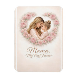 Mama — Mijn eerste thuis | Moeder & dochter bloemm Magneet