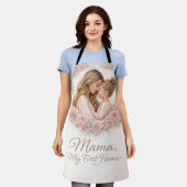Mama — Mijn eerste thuis | Moeder & dochter bloemm Schort (Gedragen)