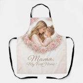 Mama — Mijn eerste thuis | Moeder & dochter bloemm Schort (Voorkant)
