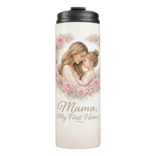 Mama — Mijn eerste thuis Moeder & dochter bloemm Thermosbeker