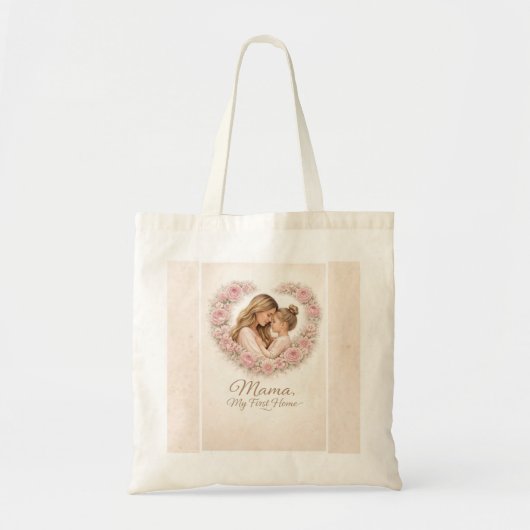 Mama — Mijn eerste thuis | Moeder & dochter bloemm Tote Bag (Voorkant)