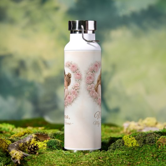 Mama — Mijn eerste thuis | Moeder & dochter bloemm Waterfles (Buiten)